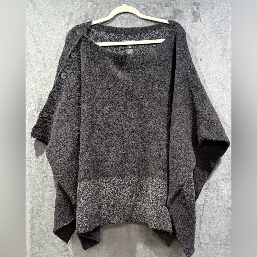 Barefoot Dreams CozyChic Coastline Poncho Comfy OS Buttons